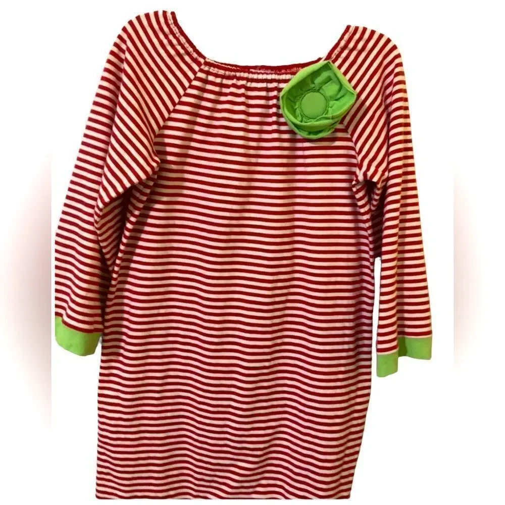 Just Blanks Red and White Striped Knit Christmas Dress with Matching Leggings
